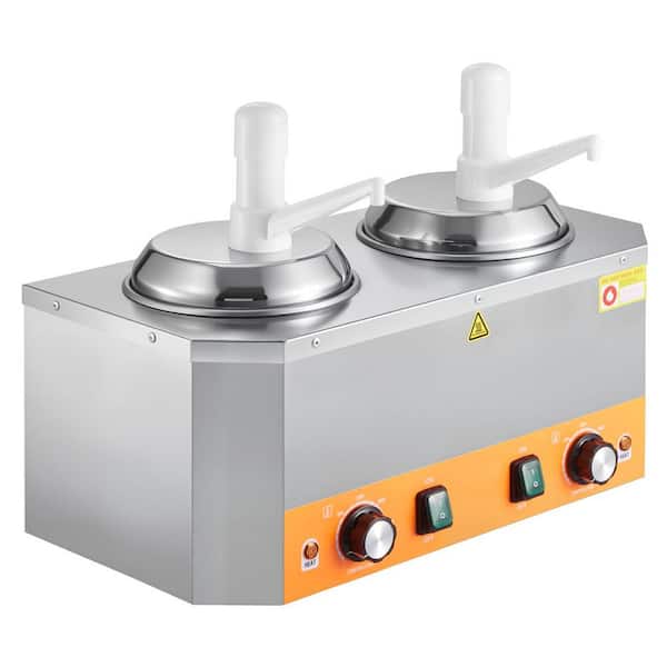 Electric Cheese Dispenser with Pumps, 2. 4x2 L, Commercial, Temp Adjustable (86-230℉), with Stainless Steel surface