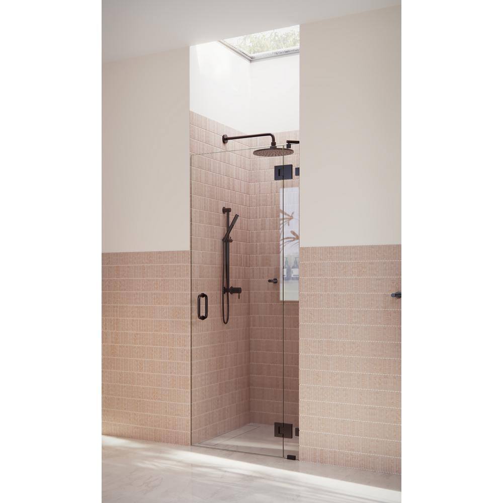 Glass Warehouse 30 In X 78 In Frameless Glass Hinged Shower Door In Oil Rub Bronze Gw Gh 30 Orb