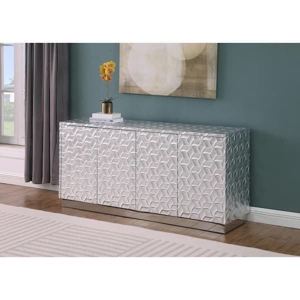 Silver metal sideboard discount