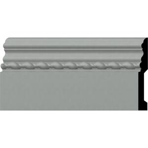 SAMPLE - 5/8 in. x 4-1/2 in. x 12 in. Urethane Oslo Rope Baseboard Moulding