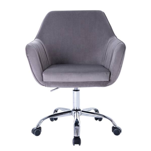 Homefun Gray Home Office Modern, Gray Vanity Swivel Chair