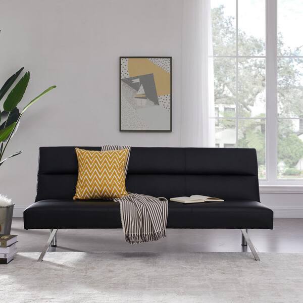 modern faux leather futon sofa bed