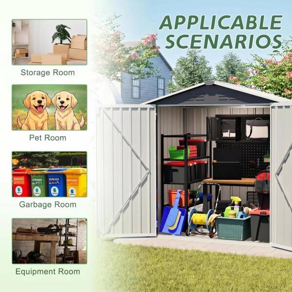 ToolCat 6x4 ft Metal Outdoor Storage Shed with Foundation