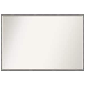 Theo Grey Narrow 37.25 in. x 25.25 in. Non-Beveled Modern Rectangle Wood Framed Wall Mirror in Gray