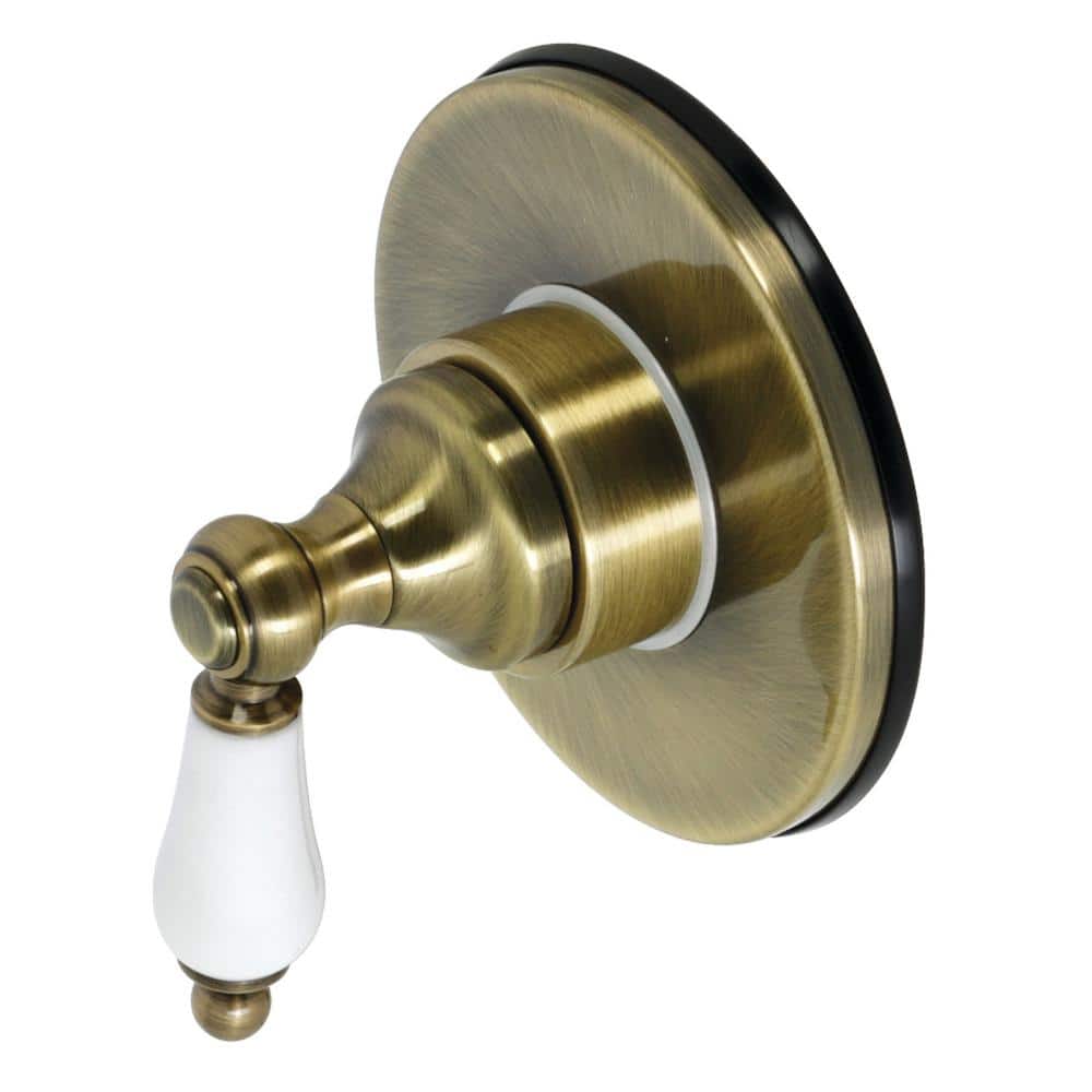 Single-Handle 1-Hole Wall Mount Three-Way Diverter Valve with Trim Kit in Antique Brass price history on PriceWatchPro