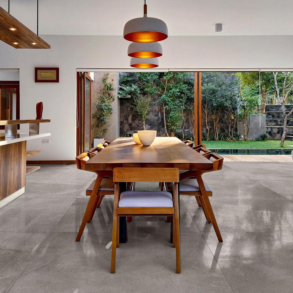 Iris Large Format Matte Gray Porcelain Tile 48x48
