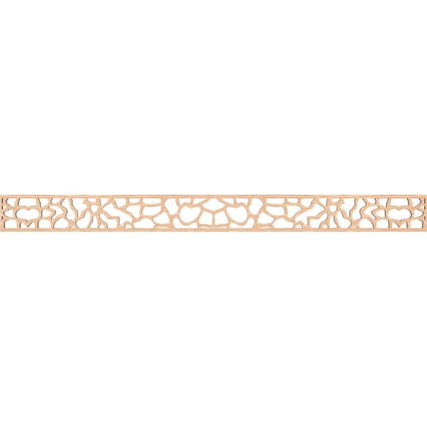 Ekena Millwork Rochester Fretwork 0.25 in. D x 46.375 in. W x 4 in. L Red Oak Wood Panel Moulding