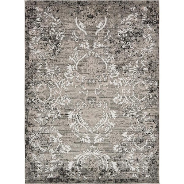 Unique Loom Indoor/Outdoor Manchester Light Gray 9' 0 x 12' 0 Area Rug ...