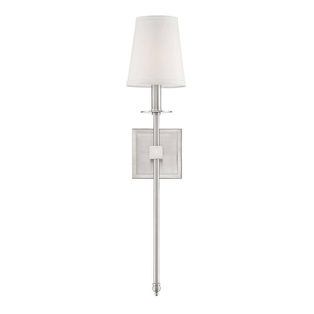 Elegant Transitional Satin Nickel Dimmable Wall Sconce