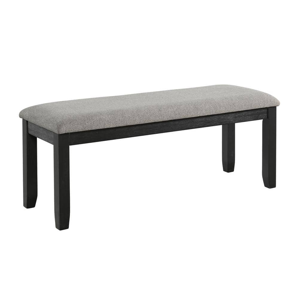 Kona Gray 6-Piece Dining Set with Upholstered Chairs and Bench