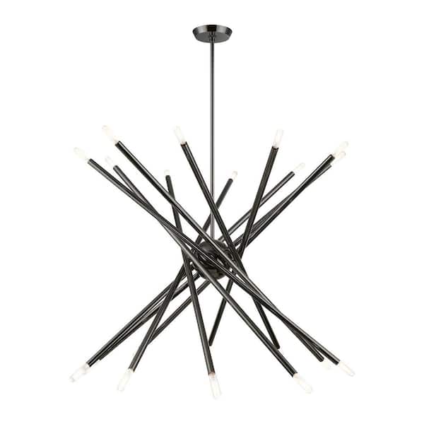 Soho 20-Light Black Chrome Large Sputnik Chandelier