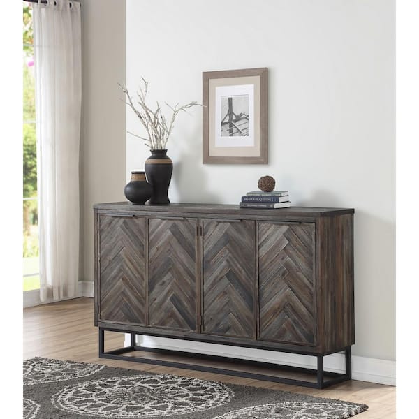 Coast To Coast Accents 66 in. Aspen Court Brown Credenza with 4-Doors