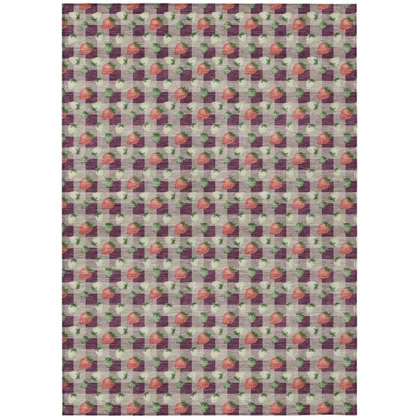 Chantille Machine Washable Indoor/Outdoor Abstract ACN2865 Eggplant 8 ft. x 10 ft. Area Rug