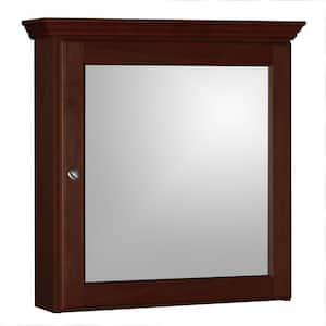 Ultraline 24 in. W x 27 in. H x 6-1/2 in. D Framed Surface-Mount Bathroom Medicine Cabinet in Dark Alder