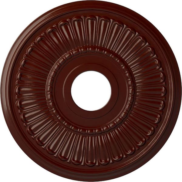 Ekena Millwork 3/4" x 16" x 16" Polyurethane Melonie Ceiling Medallion, Brushed Mahogany