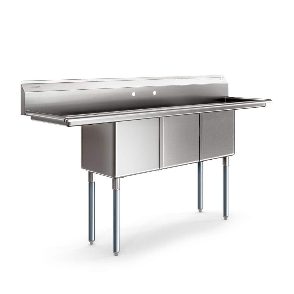 75'' Stainless Steel Triple Bowl Commercial Kitchen Sink