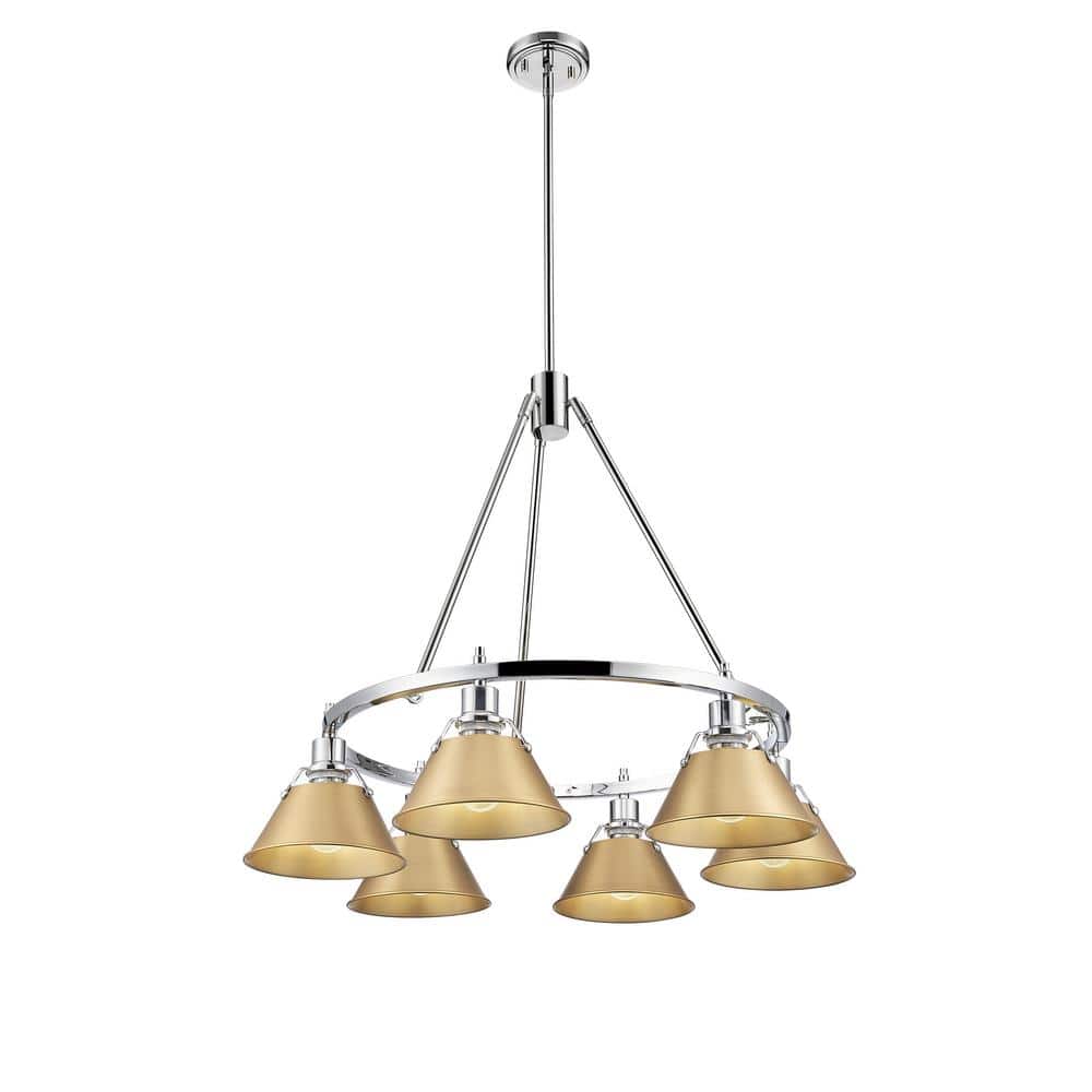 Orwell 6-Light Chrome and Brushed Champagne Bronze Chandelier price history on PriceWatchPro