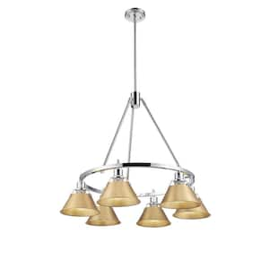 Orwell 6-Light Chrome and Brushed Champagne Bronze Chandelier