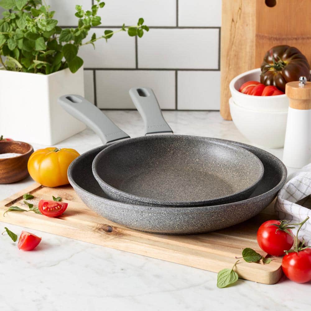 Gray Ceramic-Coated Aluminum Nonstick Fry Pan Set, 2-Piece