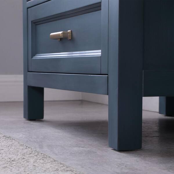 Altair Isla 30 in. Bath Vanity in Classic Blue with Carrara Marble