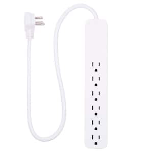 6-Outlet 620-Joules Surge Protector with 2 ft. Cord, White