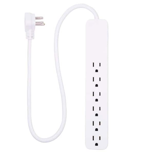 GE 6-Outlet 620-Joules Surge Protector with 2 ft. Cord, White