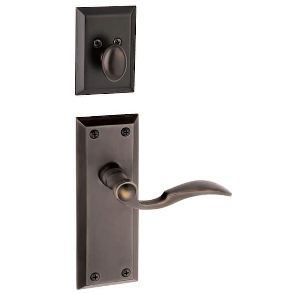 Grandeur Fifth Avenue Single Cylinder Timeless Bronze Combo Pack Keyed Alike with Bellagio Lever and Matching Deadbolt