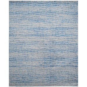 Adirondack Blue/Silver 8 ft. x 10 ft. Striped Area Rug