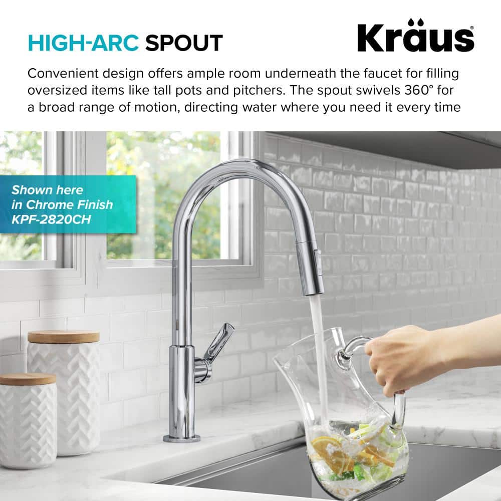 Matte Black Stainless Steel Pull-Down Kitchen Faucet with Spray