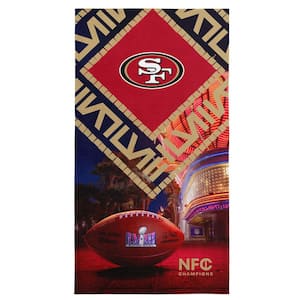 NFL 49ERS SB58 Arrival Participant Printed Multi-Colored Graphic Beach Towel- Cotton/Polyester Blend Beach Towel