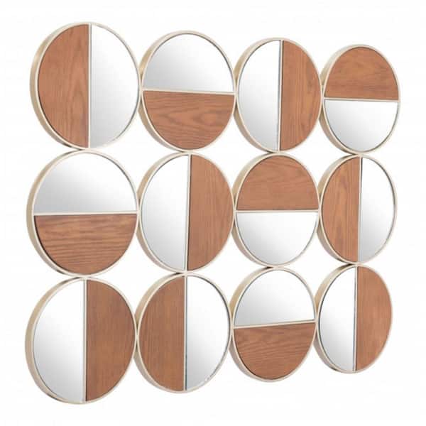 HomeRoots 27 in. x 36 in. Classic Irregular Framed Gold Vanity Mirror
