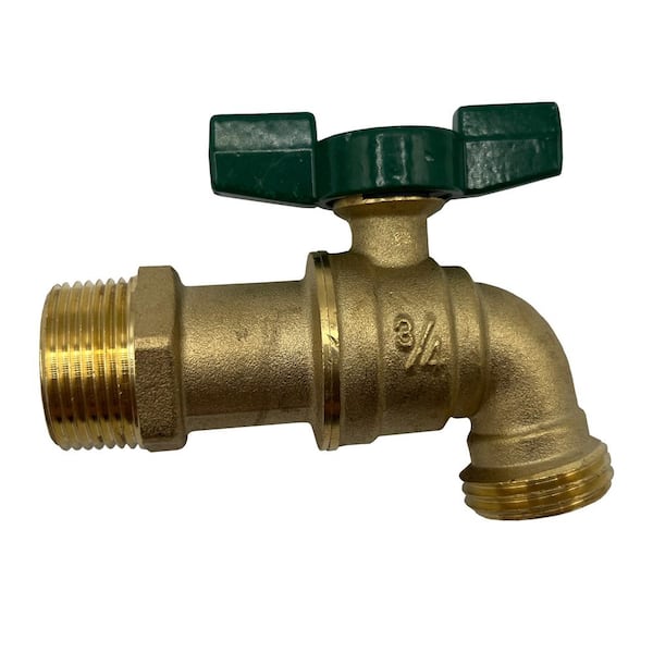 3/4 in. MIP x 3/4 in. MHT HEAVY DUTY Quarter Turn Brass Hose Bib