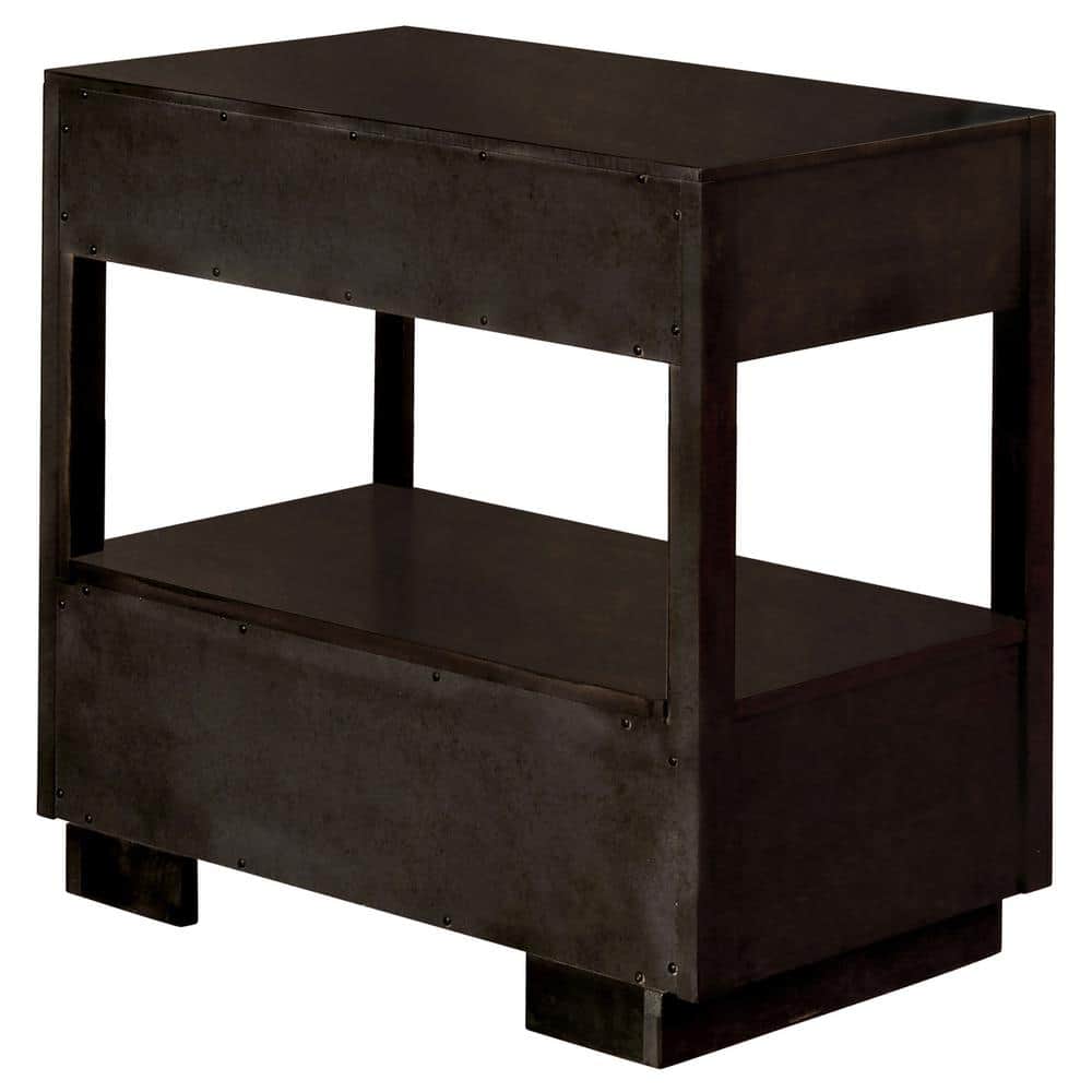 Durango Smoked Peppercorn 2-Drawer Transitional Nightstand