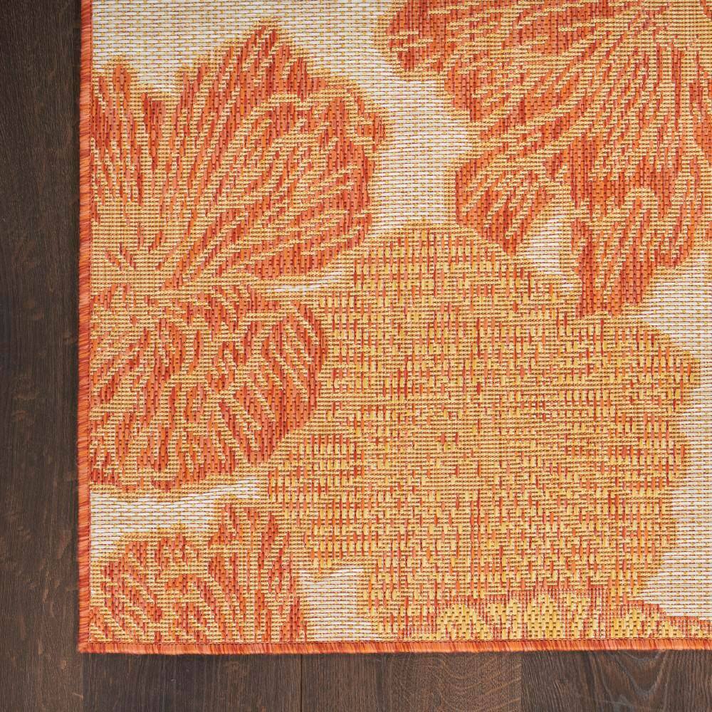 Coral Floral Flatwoven Runner Rug for Indoor/Outdoor Spaces