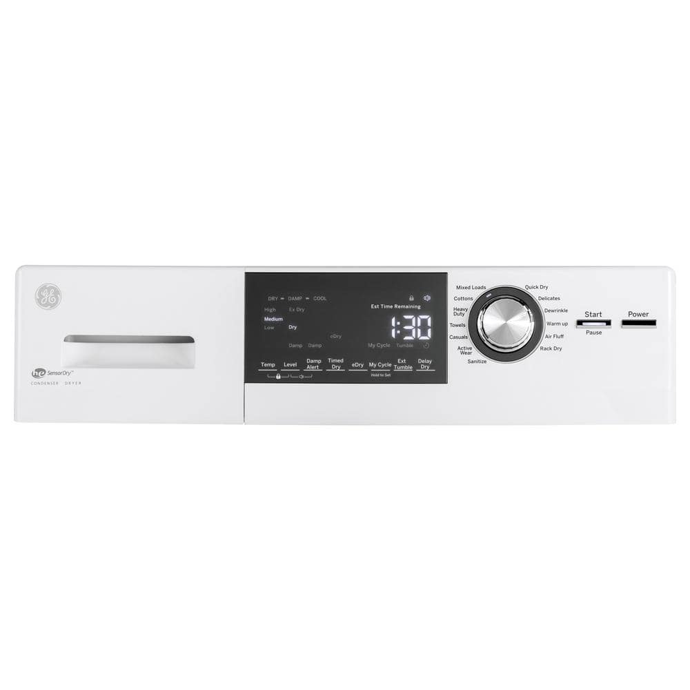 White 4.1 cu. ft. Stackable Electric Dryer with Stainless Steel Drum