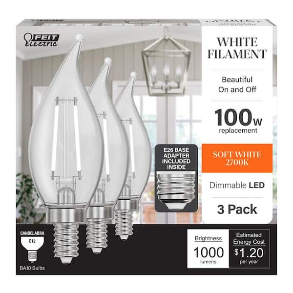 Reviews for Feit Electric 100W Equivalent BA10 E12/E26 Candelabra