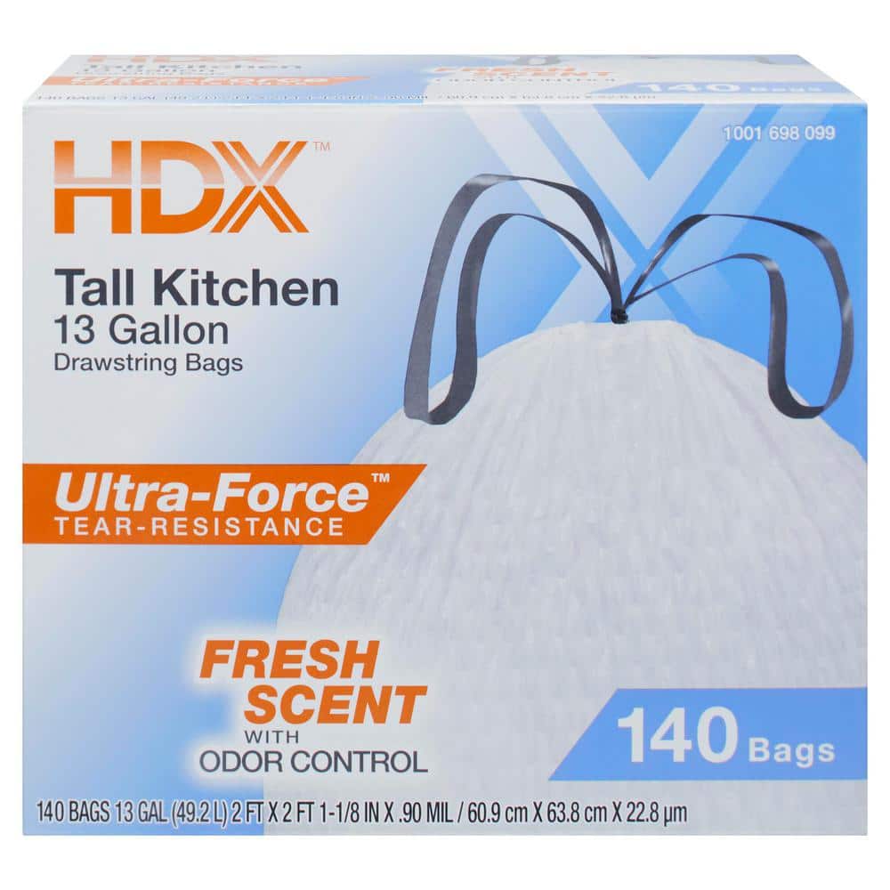HDX FlexPro 13 Gallon Fresh Scent Kitchen Trash Bag (140-Count