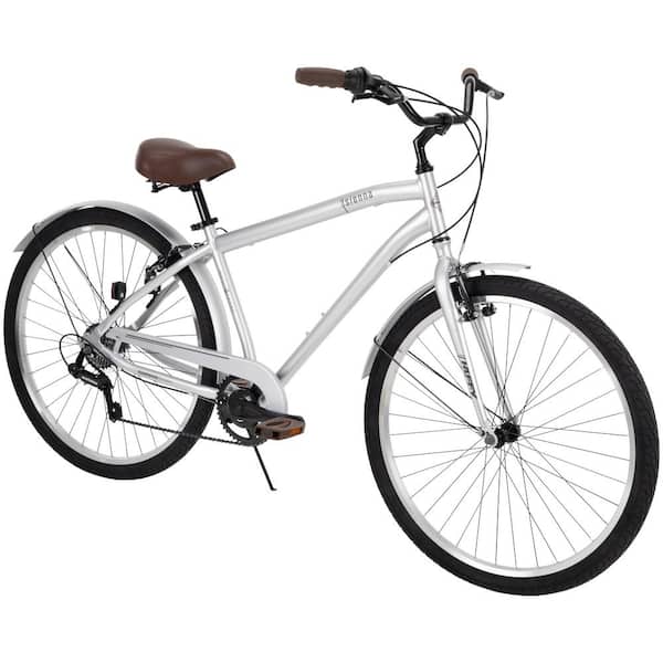 Sienna 27 5 em. Matte Silver 7 Speed Mens Comfort Bicicleta