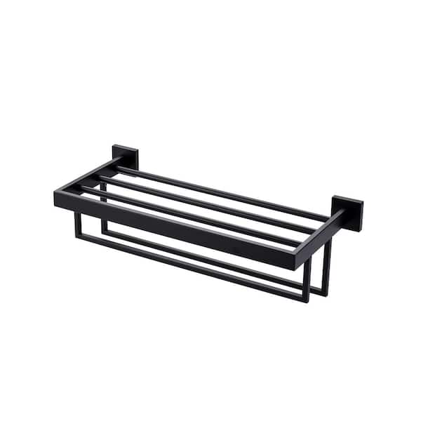 20 in. Wall Mounted Double Towel Bar in Matte Black