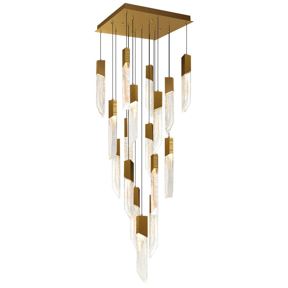 Petra Integrated LED 24in Brass Chandelier with Handcrafted Glass price history on PriceWatchPro
