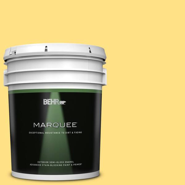 BEHR MARQUEE 5 gal. #360B-4 Sweet Chamomile Semi-Gloss Enamel Exterior Paint & Primer