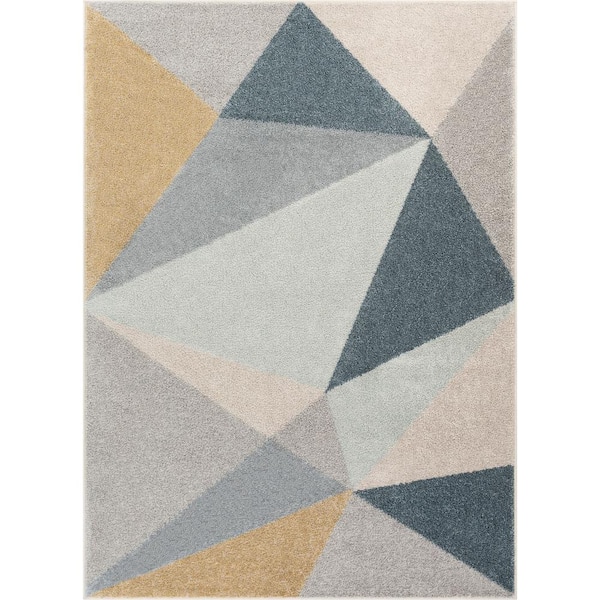 Well Woven Mystic Zelda Modern Geometric Gold 5 ft. 3 in. x 7 ft. 3 in. Area Rug