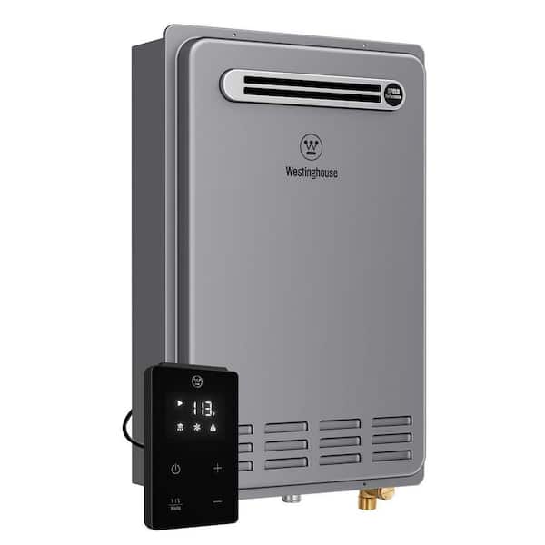 Westinghouse Apolo Natural Gas Instant Hot Tankless Water Heater 120,000 BTU, Up to 5.1 GPM, Outdoor, 120V, CSA Certified, Gray