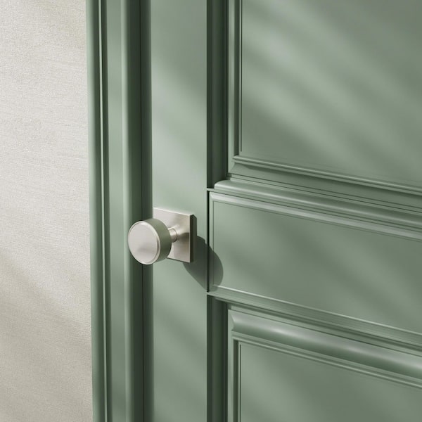 Taylor Satin Nickel Modern Bed/Bath and Hall/Closet Knurled Interior Door Knob with Concealed Screws (Privacy/Passage)