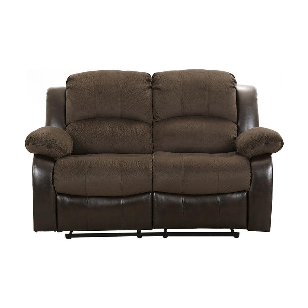 Bianca 62.5 in. W Textured Plush Microfiber Rectangle Double Manual Reclini