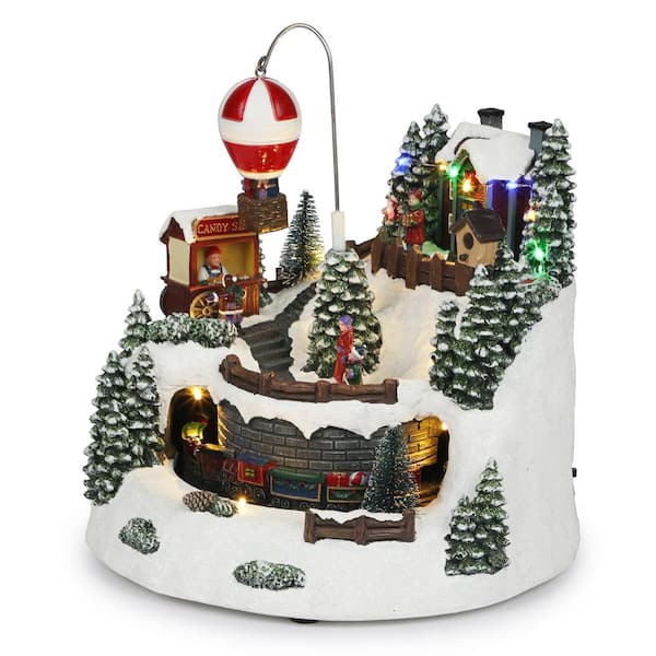 Alpine Corporation Animated Christmas Village with Train
