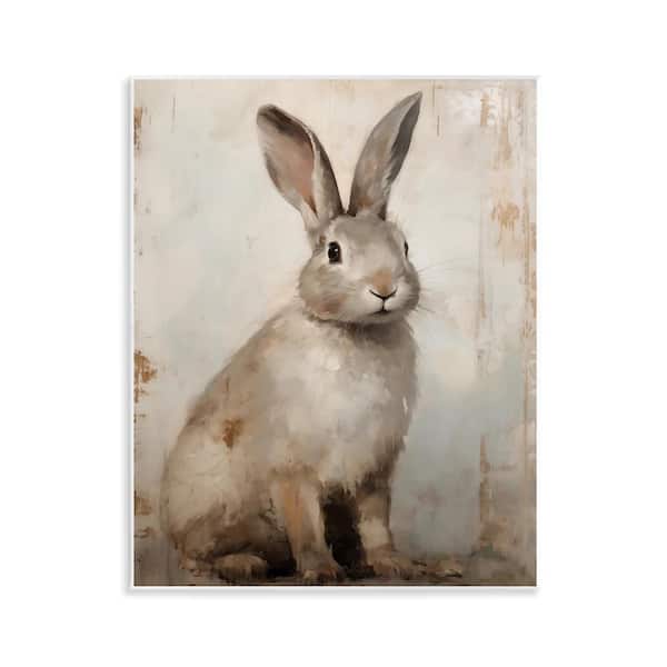 Stupell Industries Natural Rabbit Portrait by Arlington Prints Unframed Animal Graphic Art Print 14 in. x 11 in.