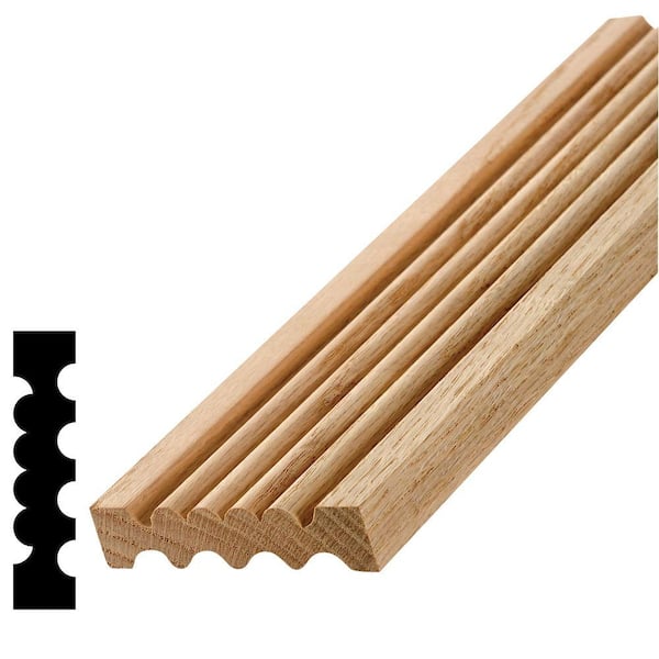 Alexandria Moulding 3/4 in. x 3-1/4 in. Oak Wood Reversible Casing Moulding