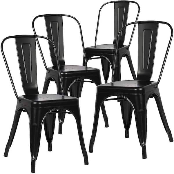 EDGEMOD Trattoria Distressed Black Side Chair (Set of 4)