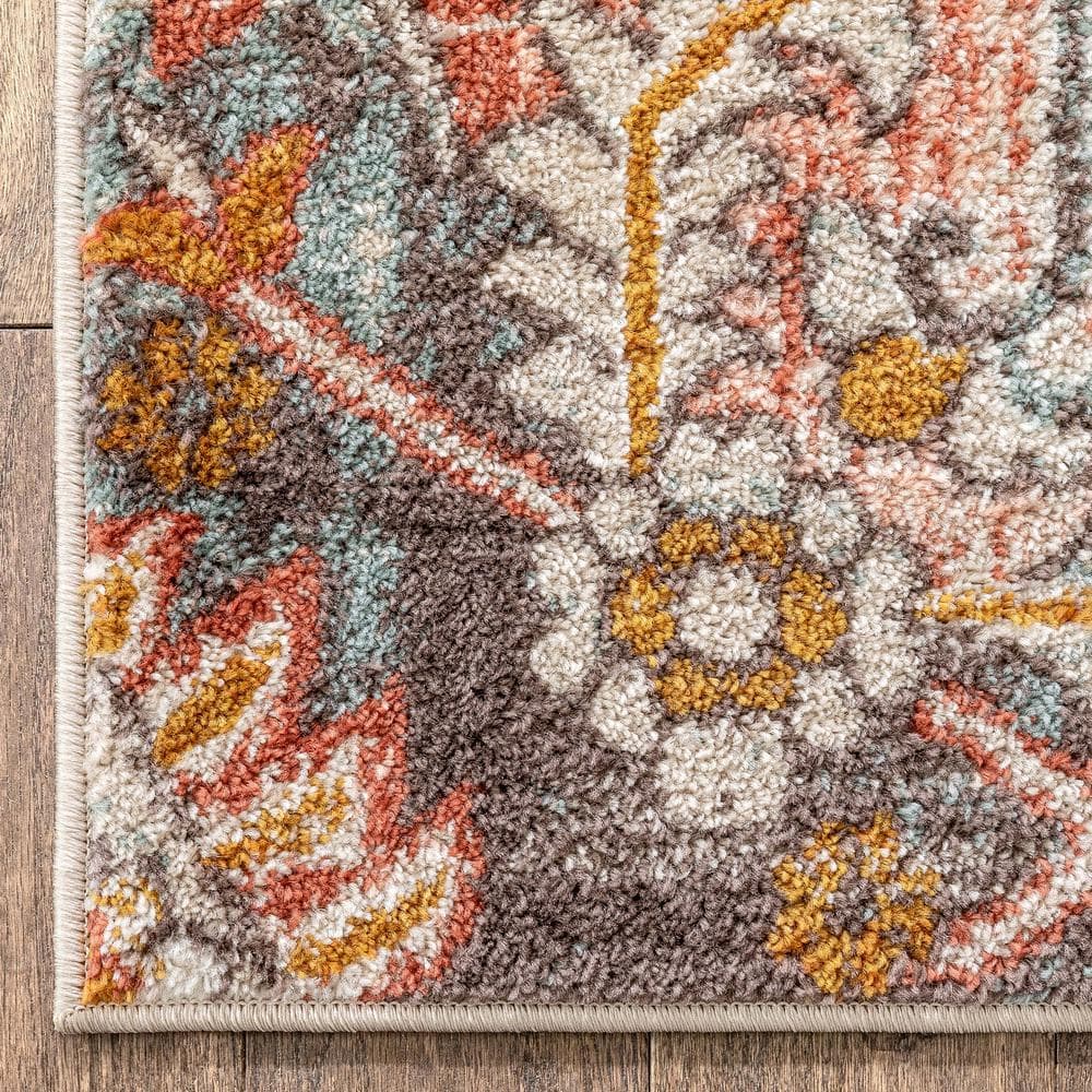 Blush Geometric Easy-Care Synthetic 7'10" x 9'10" Area Rug